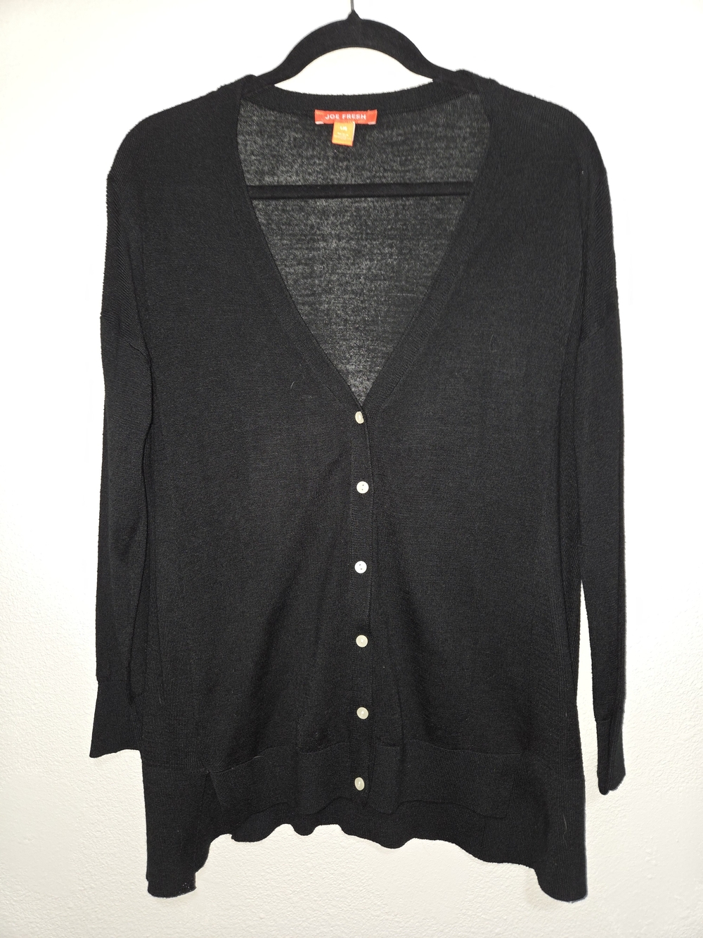 Joe Fresh Black V-Neck Button Cardigan Sweater